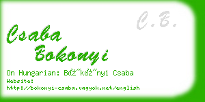 csaba bokonyi business card